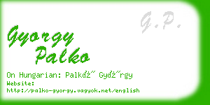 gyorgy palko business card